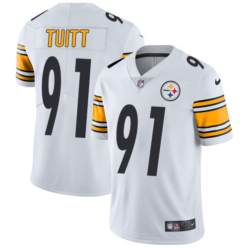Nike Steelers #91 Stephon Tuitt White Men's Stitched NFL Vapor Untouchable Limited Jersey - Click Image to Close
